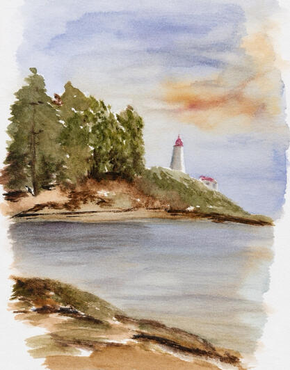 West Van Lighthouse Watercolour
